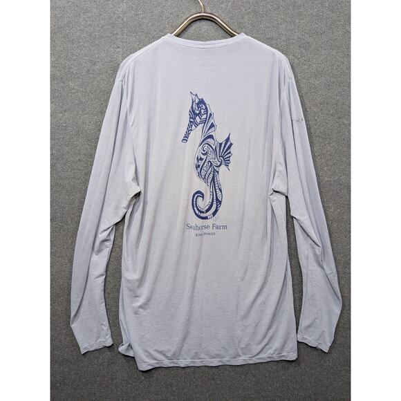 Anetik Performance Shirt Mens XL Fishing Seahorse Farm Hawaii UPF 30 Quick Dry - Picture 5 of 13